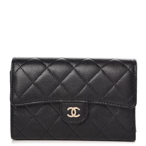 chanel black flap wallet white logo